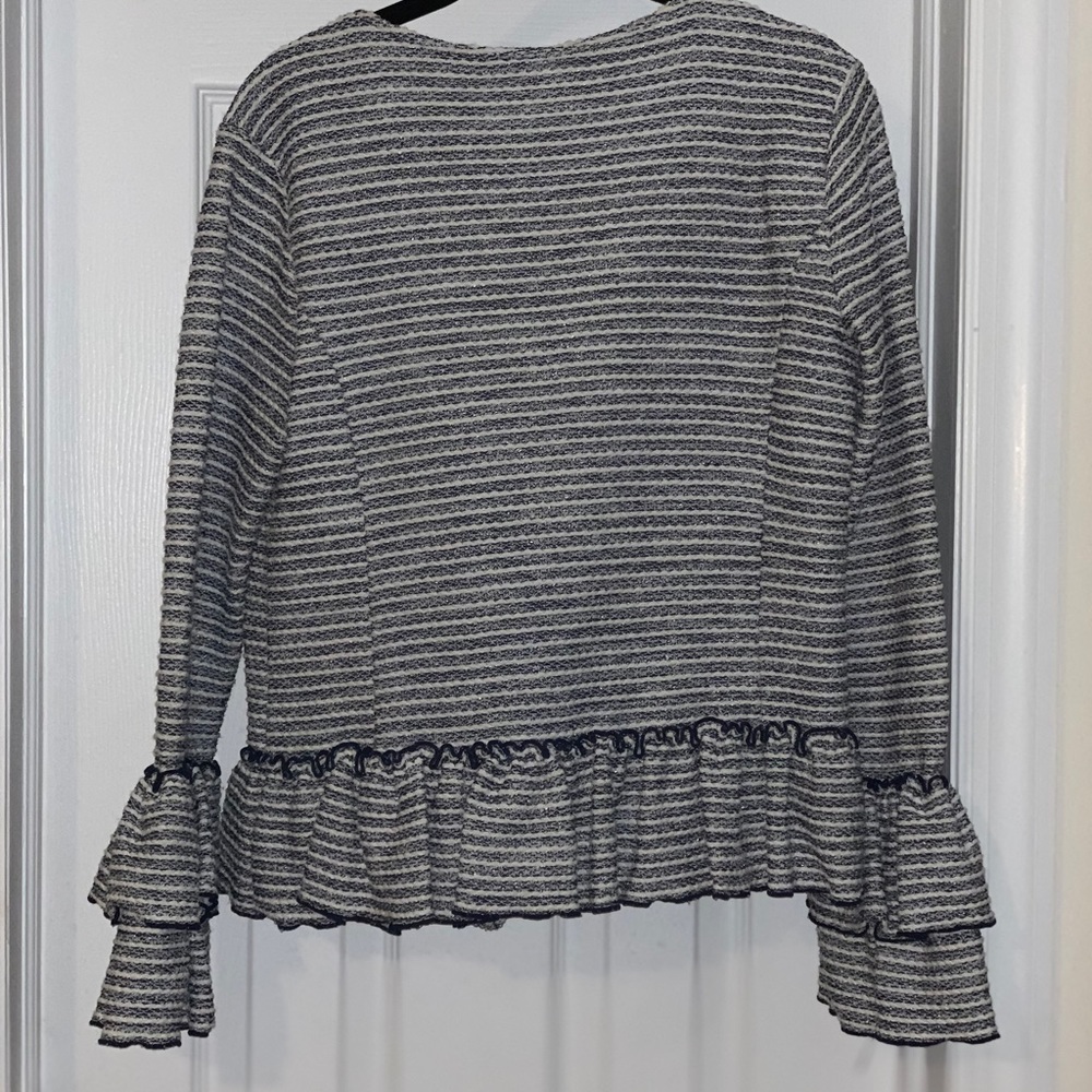 Tag still on - navy/white knit blazer